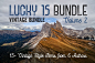 Lucky 15 Bundle vol.2 – 15+ Vintage Bundle : Second volume of our brand new deal format Lucky 15 bundle – 6 authors in 1 bundle for only $15. And you’ll be very lucky with all these amazing vintage style fonts & graphics ;) So this time with 15+1 vint