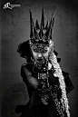 Modern Fairytale/ into the darkness/karen cox. Fantasy Leather crown Dark Queen by Aetherwerk