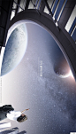 宇宙天空孩子城市太空创意合成星球PSD设计素材