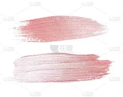 艺术的丙烯酸涂料笔画。一组淡粉色油漆的笔刷笔迹.白色背景上漂亮的柔软粉色笔触.