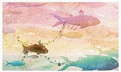 萌系小鲸鱼题材插画组图欣赏