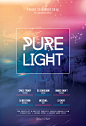 Pure Light Flyer : Easy to customize PSD flyer template for your club or music event