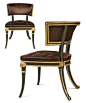 A Pair of Regency Klismos Chairs: 