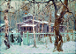 Stepan Kolesnikov，乌克兰画家，作品多数是颜色漂亮的场景，几块饱和度较高的暖色让雪地不再冰冷，树枝刻画得非常灵动，赋予雪景生命。

作者介绍：斯捷潘科 列斯尼科夫（Stepan Kolesnikov）。1879年7月11日出生于乌克兰 卢甘斯克 斯拉维亚诺谢尔布斯克的阿德里安堡，一个农民家庭。 1896年斯捷潘的 ​​​​...展开全文c