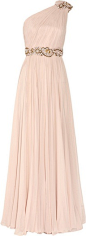 blush pink one shoulder dress. in love!