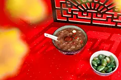 八宝粥腌大蒜五谷杂粮摄影图片
