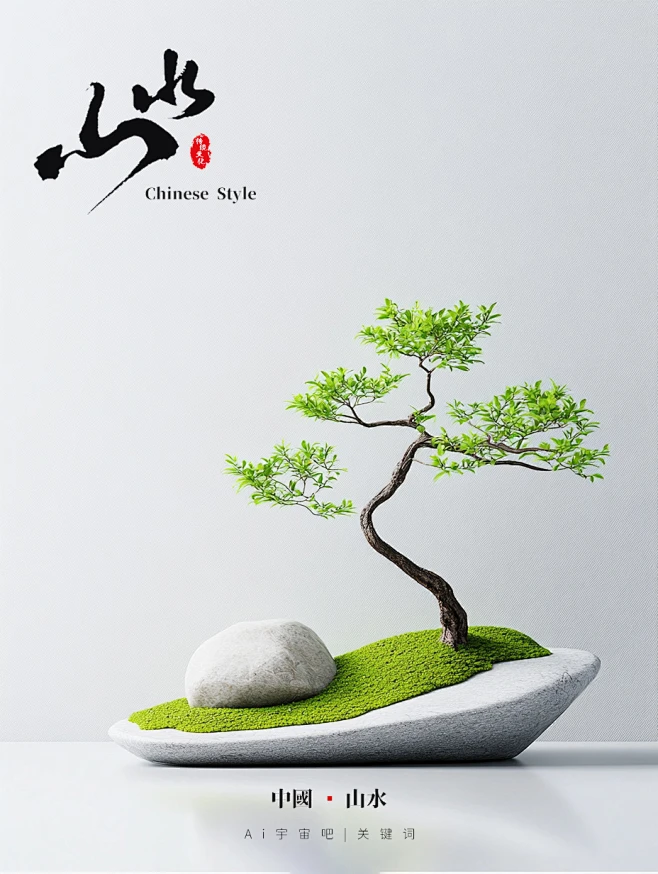 Midjourney关键词精选｜极简东方禅意造景【Ai宇宙吧】-花瓣网