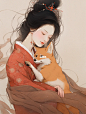 国风妆造｜汉服仕女与狐狸插画【附咒语】