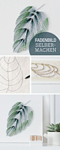 DIY-Anleitung für ein Fadenbild im Botanik-Stil, Wanddeko selbermachen, einrichten / crafting inspiration: picture made of strings, botanic, home decor via DaWanda.com