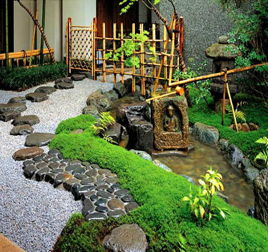 日本园林设计:日式枯山水景观花园 日式庭...