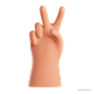 Two胜利两根手指 - @到位啦UI素材 25款可爱3D手势交互样机模型
