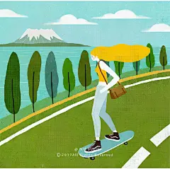 这组作品主要围绕着济州岛
每个月不同的秀丽风光而展开绘制的插画作品
简单的画面和清新的色调
让每一幅都都令人赏心悦目
来自画师@布林Brin 
#插画分享# #从美到美好# ​​​​