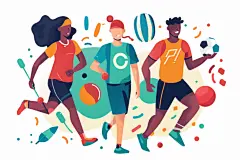 美观大气职工趣味运动会图片插画