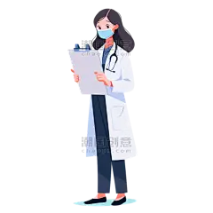 潮国创意扁平风中国医师节女医生形象13