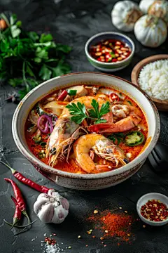 营养泰国菜冬阴功汤