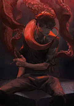 另类 章鱼 厚涂 成男 中景