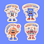 Hand drawn after school activities labels collection