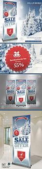 Winter Sale Roll Up Banner - Signage Print Templates