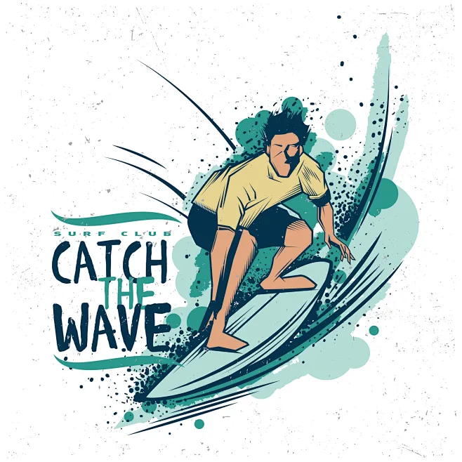 Catch the wave illustration-花瓣网