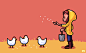 A pixel animation based on this drawing, but with chickens! :)View 100% scaled version here:(its better at this scale!)