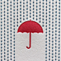Rainy Day Letterpress Card in Blue and Red