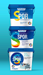 Spor is the main paint brand of Policolor. They asked for a unitary redesign of their packaging. Not implemented.