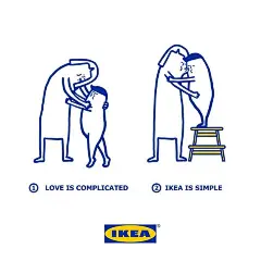 爱情是复杂的，宜家是简单的 简约 矢量插画 极简主义 广告插画 广告 可爱 