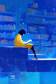 阅读会插画设计人物形象