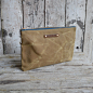 Large Waxed Canvas Pouch: Tumbleweed by Peg and Awl : A pouch large enough for your iPad, journal, pens, pencils, et cetera! Waxed canvas will likely outlast your lifetime but breaks in, looking cozy