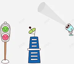 手绘红绿灯矢量图 平面电商 创意素材