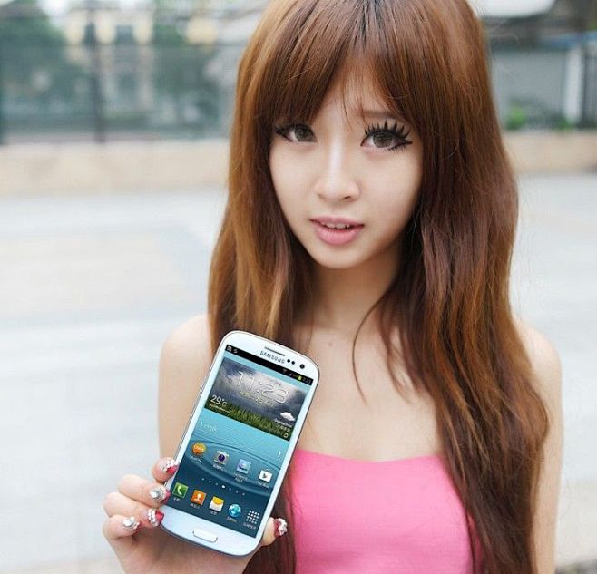 手机美女展示三星galaxys3爱美女性手机网