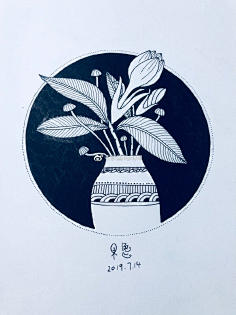 平面构成黑白装饰画