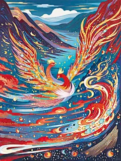【山海经神兽·比翼鸟】——国风插画 - 小红书