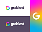 Grabient - Logo idea logo 3d rebound transparency letter g grid identity colors logo grabient