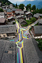 Lang / Baumann几何街头艺术为旧村焕然一新（瑞士Vercorin）