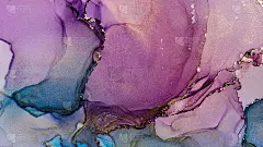 紫色、蓝色和金色的醇墨抽象纹理，新潮的壁纸