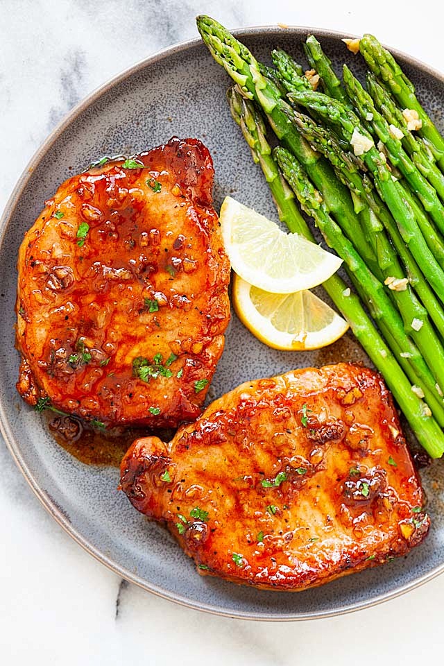 Honey garlic pork ch...