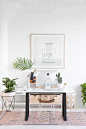 I am in love with this office space! Light, bright and filled with amazing greenery! Love!