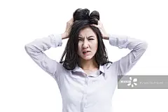 抓狂的商务女性_创意图片