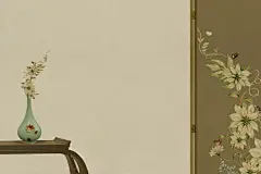 工笔画海报展板背景设计