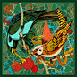 birds fruits eden oriental arts Tree  leaves snake lychee