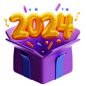 New Year 2024 Gift Box  3D Icon