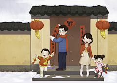 暴怒的小霸王采集到过年的插图