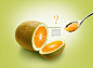 新鲜水果蔬菜偷换移植猕猴桃橙子创意合成海报__PSD分层源文件：