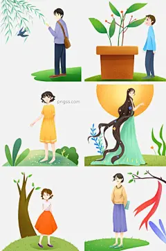 春分人物合集插画图片大小2000x3020px 图片尺寸3.05 MB 来自PNG搜索网 pngss.com 免费免扣png素材下载！黑色的燕子#卡通手绘#绿色的叶子#漂亮的小女孩#植物装饰#