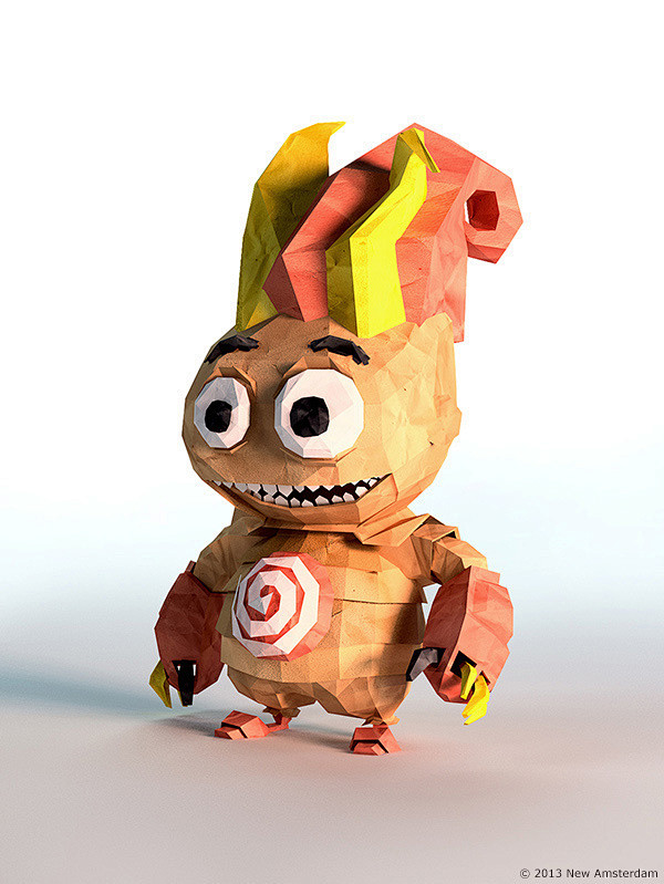 兔子 low poly 低面低多边形lo...
