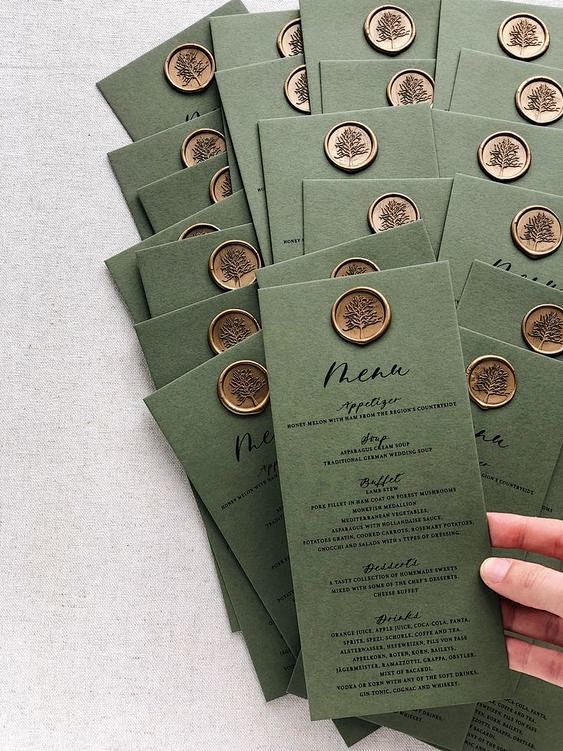 An elegant menu card...