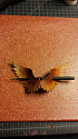 Wings Leather Hair Ornament/Shawl Pin with Stick : Made to Order on Etsy, $30.00