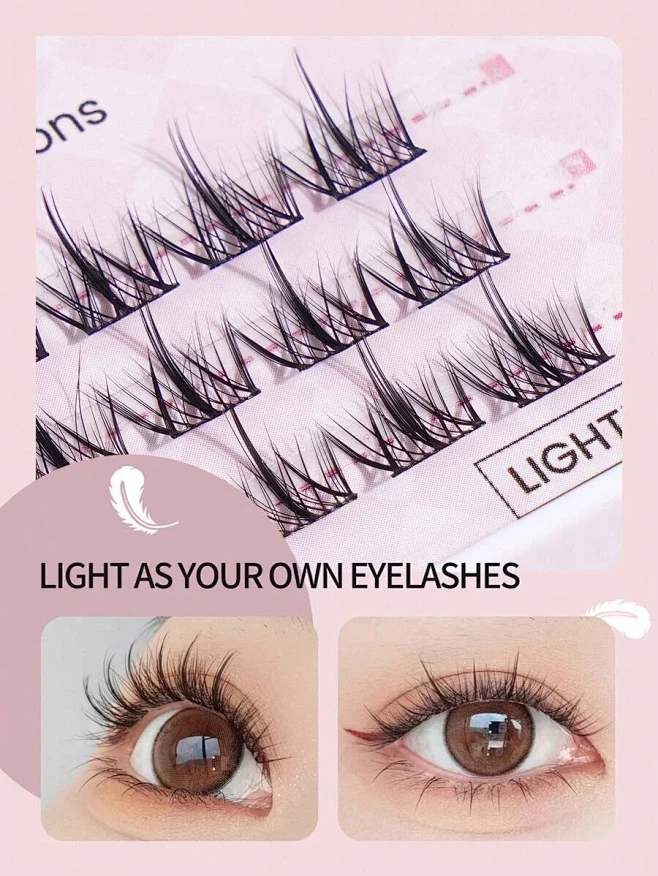MAGEFY 30Clusters Of Fishtail Individual Lashes&Tweezers,With Longer ...