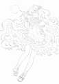 【动漫线稿合集下载】萌女群清新唯美/人体pose线稿/古风厚涂卡通水彩/美少女美少男萌少女少年/Q版临摹线稿